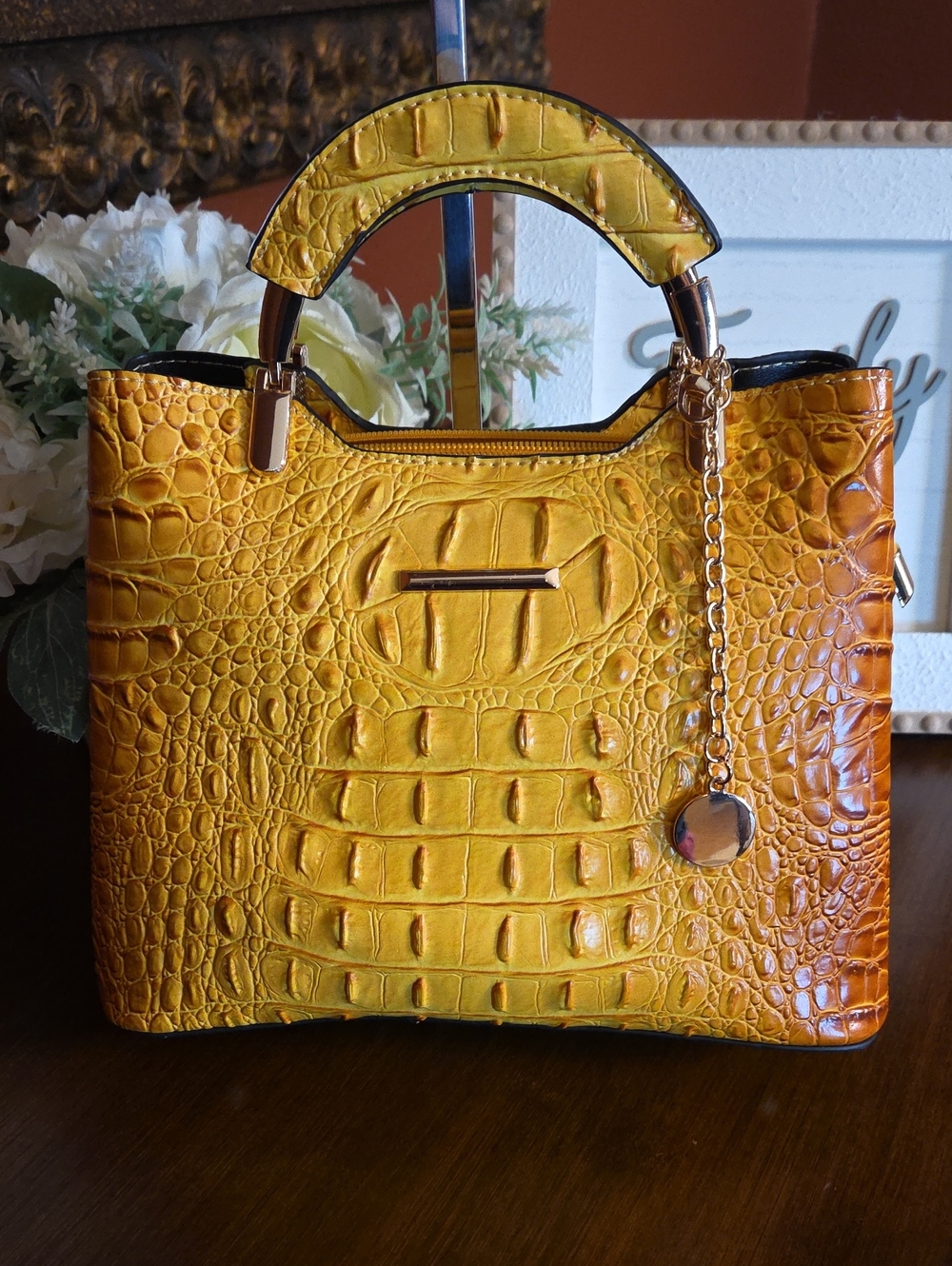 Wolfdiary Crocodile-Embossed Handbag